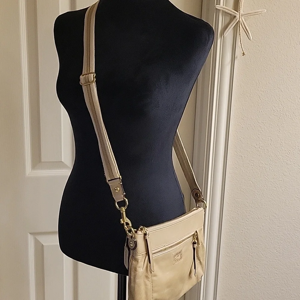 Coach Poppy Cream Leather Crossbody Bag